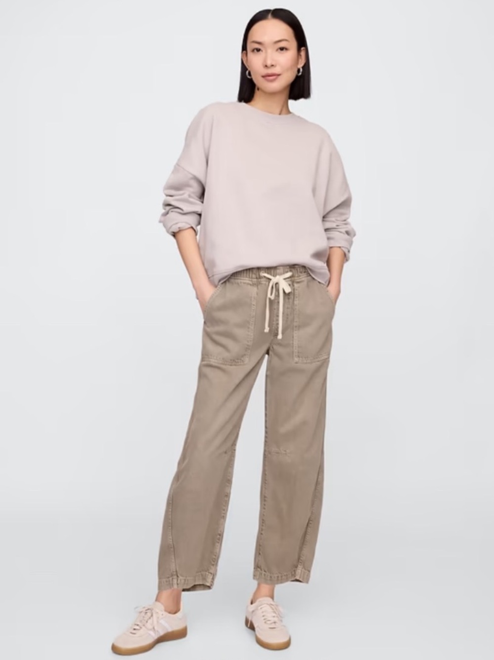 GAP Women’s Pull On Barrel Pants in Frosty Morning Color Size Large